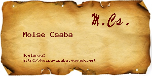 Moise Csaba névjegykártya
